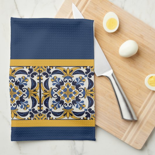 Talavera Tile Cinco Geschirrtuch (Viertel Falte)