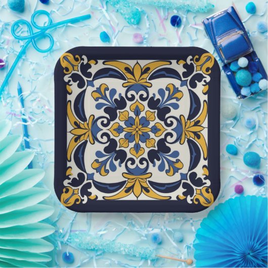 Talavera Tile Cinco Pappteller (Party)