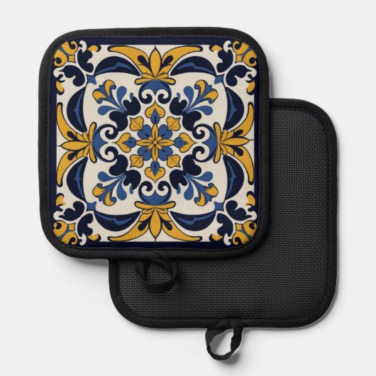 Talavera Tile Cinco Topflappen (Vorderseite/Rückseite)