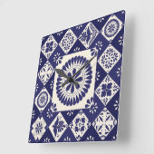 Talavera Tile Dos Quadratische Wanduhr (Winkel)