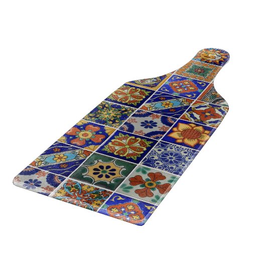 Talavera Tile Image Southwest Glass Paddle Schneidebrett (Ecke)