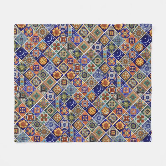 Talavera Tile Image Südwest Style Cudly Soft Fleecedecke (Vorderseite (Horizontal))