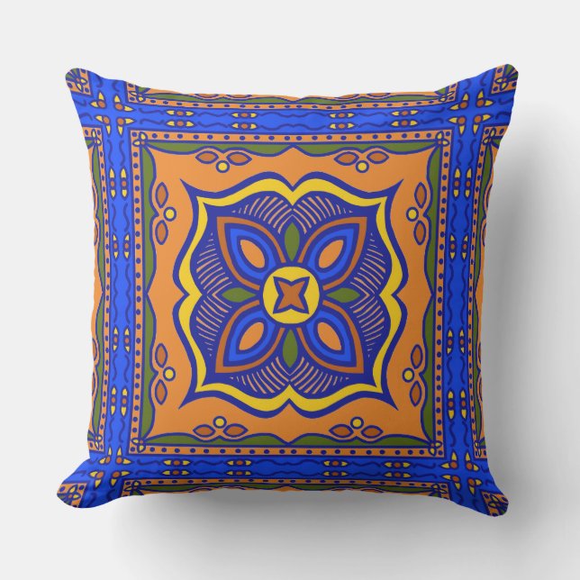 Talavera Tile Outdoor Pillow Kissen (Vorderseite)