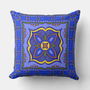 Talavera Tile Outdoor Pillow Kissen