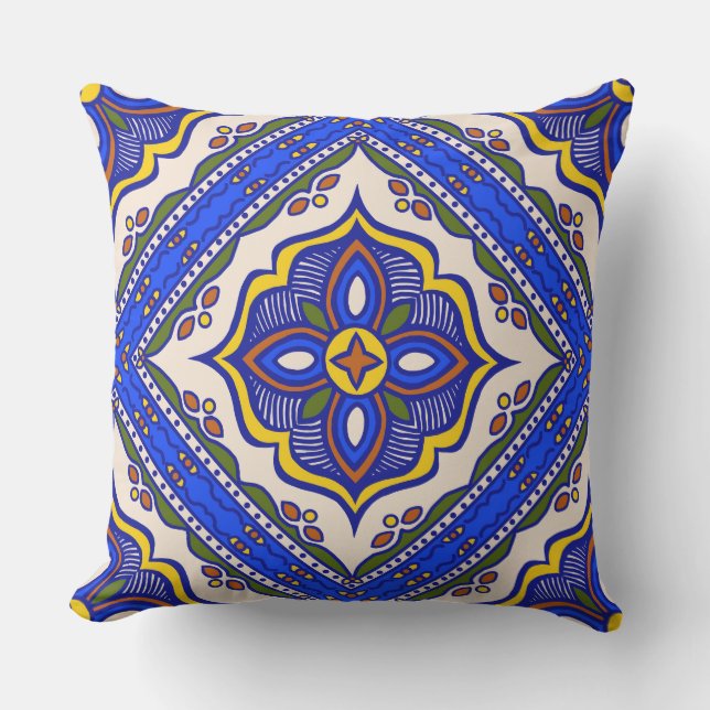Talavera Tile Outdoor Pillow Kissen (Vorderseite)