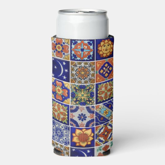 Talavera Tile Personalisieren Text im Südweststil Selters Dosenkühler (Seltzer Vorderseite)