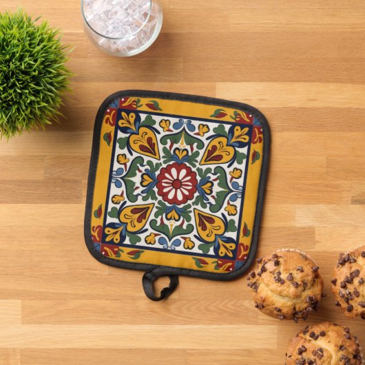 Talavera Tile Seis Topflappen (Oben Unten)