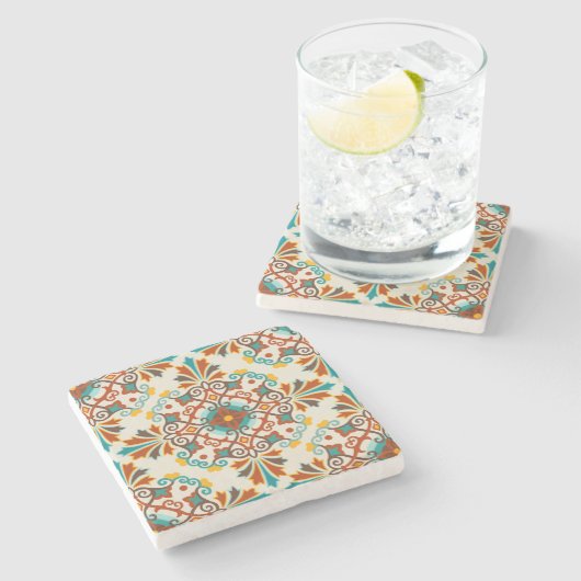 Talavera Tile Steinuntersetzer (Seitenansicht)