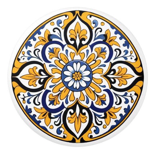 Talavera Tile Tres Keramikknauf (Vorderseite)