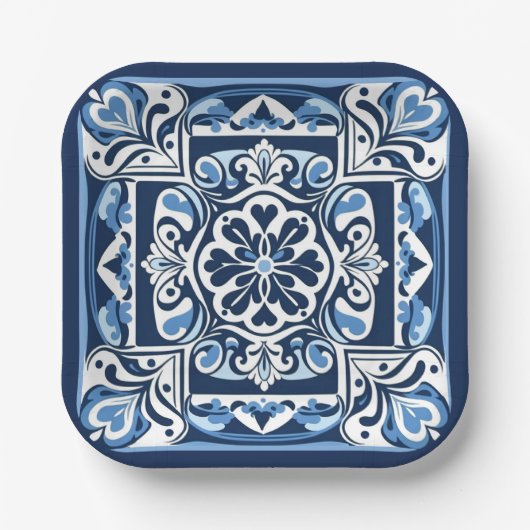 Talavera Tile Uno Pappteller (Vorderseite)