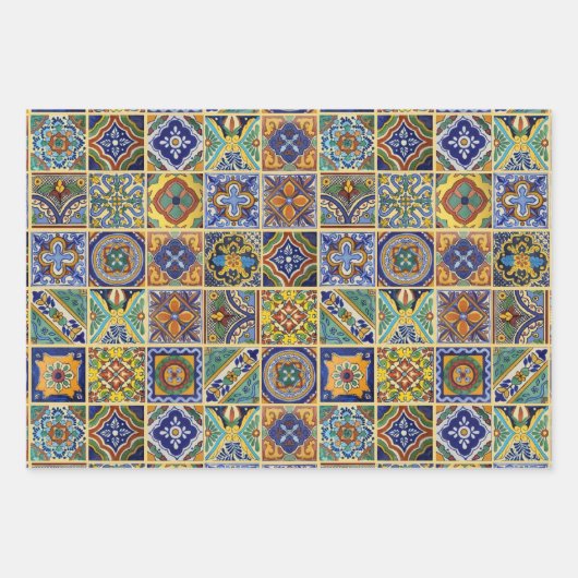Talavera Tiles Wrapping Paper Geschenkpapier Set (Vorderseite 2)