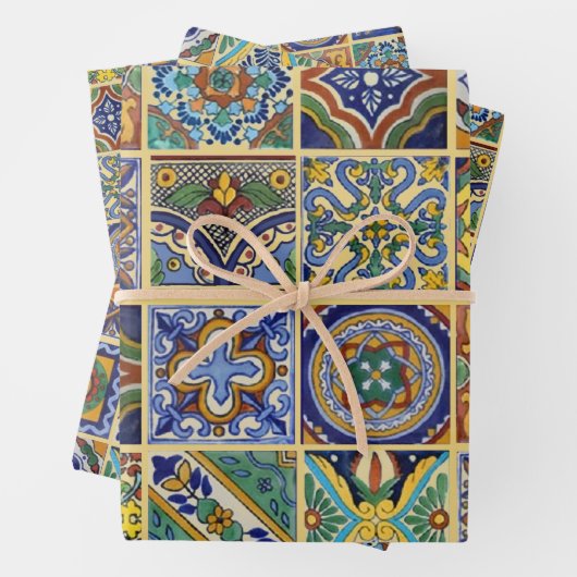 Talavera Tiles Wrapping Paper Geschenkpapier Set (Beispiel)