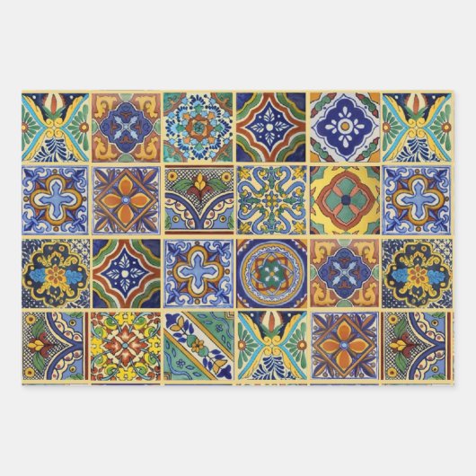 Talavera Tiles Wrapping Paper Geschenkpapier Set (Vorderseite)