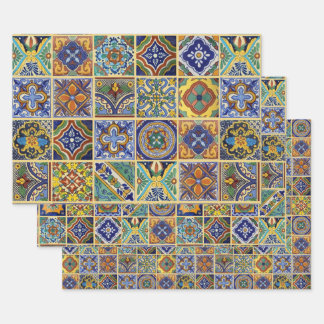 Talavera Tiles Wrapping Paper Geschenkpapier Set