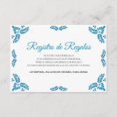 Talavera Turquoise Minimalist Spanish Wedding Begleitkarte (Vorderseite)
