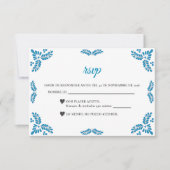 Talavera Turquoise Minimalist Spanish Wedding RSVP Karte (Vorderseite)