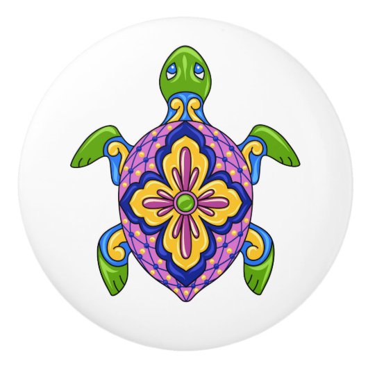 Talavera Turtle Keramik Drawer Knob Keramikknauf (Vorderseite)