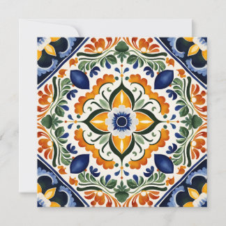Talavera Vintage-Mexikanische Hochzeit alles in ei Einladung