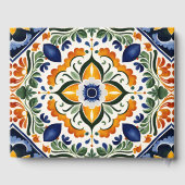 Talavera Vintage mexikanische Hochzeit personalisi Gästebuch (Rückseite)