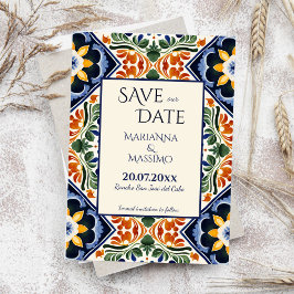 Talavera Vintage mexikanische Hochzeit Save The Date