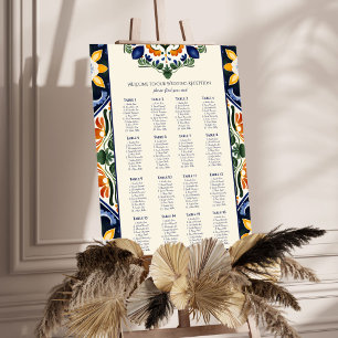 Talavera-Vintage-Mexikanischer-Hochzeit-Sitzplan Poster