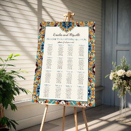Talavera Vintager mexikanischer Hochzeitsplan Poster