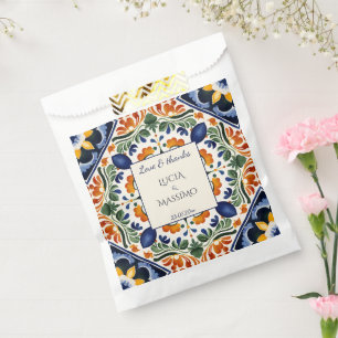 Talavera Vintages mexikanisches Hochzeitsmonogramm Geschenktütchen