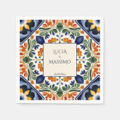 Talavera Vintages mexikanisches Hochzeitsmonogramm Serviette (Vorderseite)