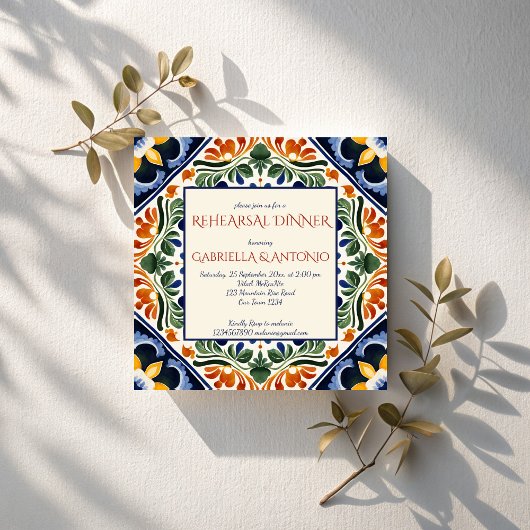 Talavera Vintages mexikanisches Probe-Dinner Einladung