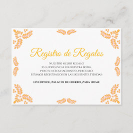 Talavera Yellow Floral Minimalist Spanish Wedding Begleitkarte