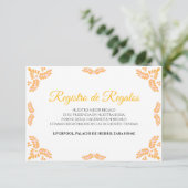 Talavera Yellow Floral Minimalist Spanish Wedding Begleitkarte (Stehend Vorderseite)