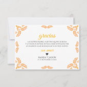 Talavera Yellow Floral Minimalist Spanish Wedding Dankeskarte (Vorderseite)