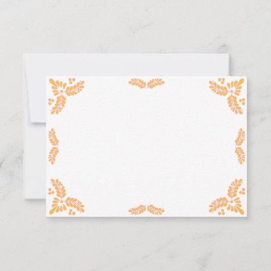 Talavera Yellow Floral Minimalist Spanish Wedding Dankeskarte (Rückseite)