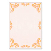 Talavera Yellow Floral Minimalist Spanish Wedding Tischnummer (Rückseite)