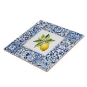 Talavera Zitronen Hellblau und Weiß Mediterran Fliese (Seite)