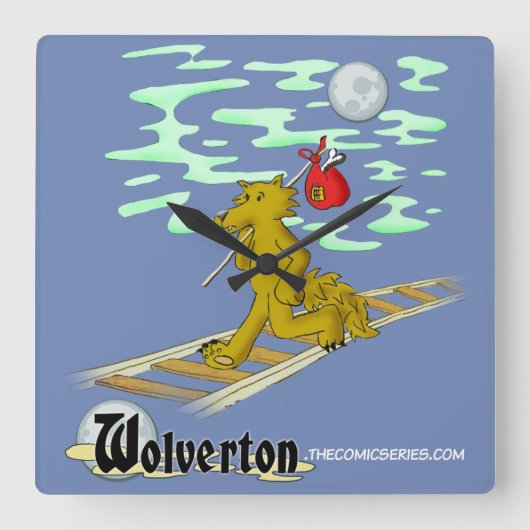 Talbot auf den Bahnen Quadratische Wanduhr (Vorderseite)