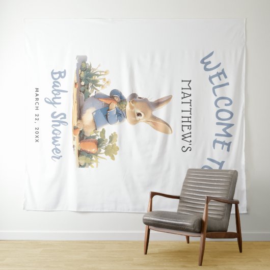 Tale Peter Rabbit Boy Baby Dusche Wandteppich (Beispiel (Horizontal))