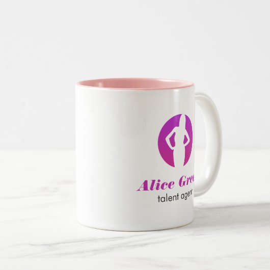 Talent-Agent-Logo-Tasse Zweifarbige Tasse (VorderseiteRechts)
