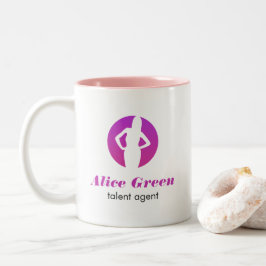 Talent-Agent-Logo-Tasse Zweifarbige Tasse