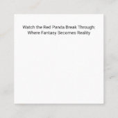 Talent bricht durch. quadratische visitenkarte (Rückseite)