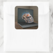 Talent bricht durch. quadratischer aufkleber (Tasche)