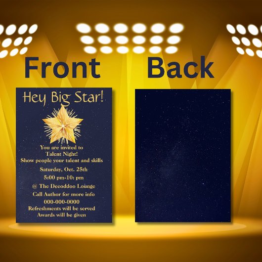 Talent Night Show Einladung