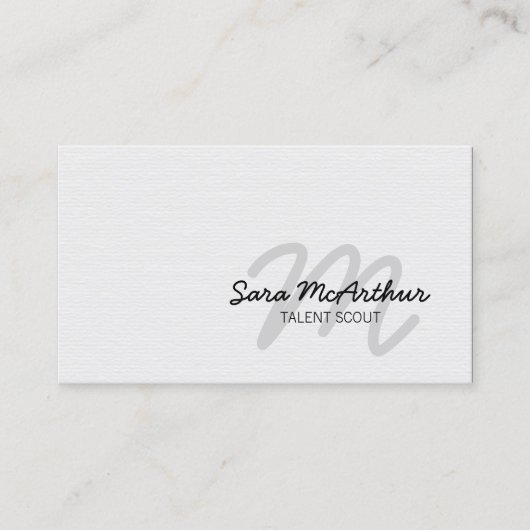 Talent Scout Cursive Monogram Business Card Visitenkarte (Vorderseite)