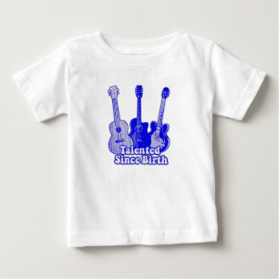 Talent seit Geburt. Vintage blaue Gitarren Baby T-shirt