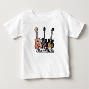 Talent seit Geburt. Vintage bunt Gitarre Baby T-shirt