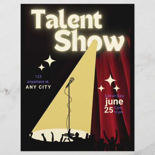 Talent Show Flyer, Flyer anzeigen, Talentwettbewer (Vorne)