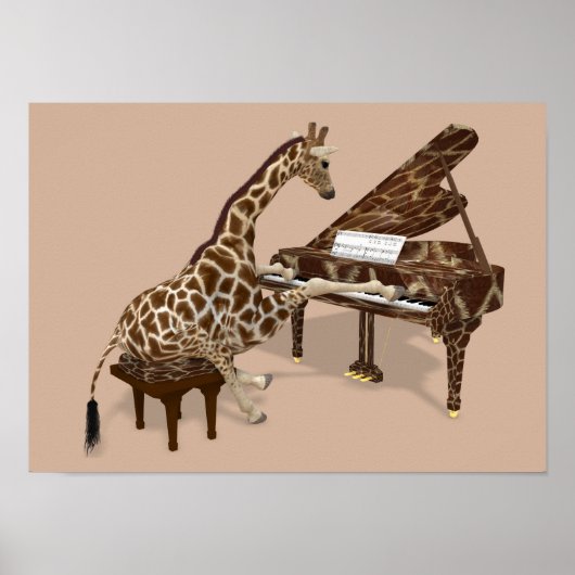 Talented Giraffe Plays Grand Piano Poster (Vorne)