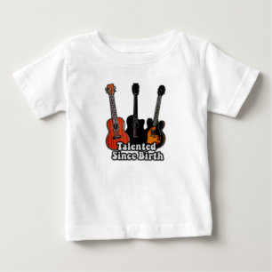 Talentiert seit der Geburt. Vintage bunte Gitarren Baby T-shirt