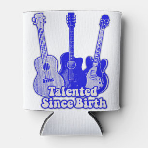 Talentiert von Geburt an. Vintage blaue Gitarren Dosenkühler