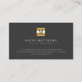 Talentmanager Entertainment Black Gold Monogram Visitenkarte